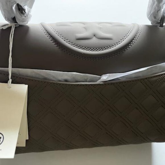 Tory Burch Fleming Matte Convertible Shoulder bag Color grey Heron - Picture 2 of 8